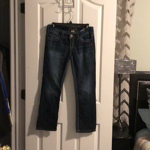 Silver jeans cropped dark wash size 27